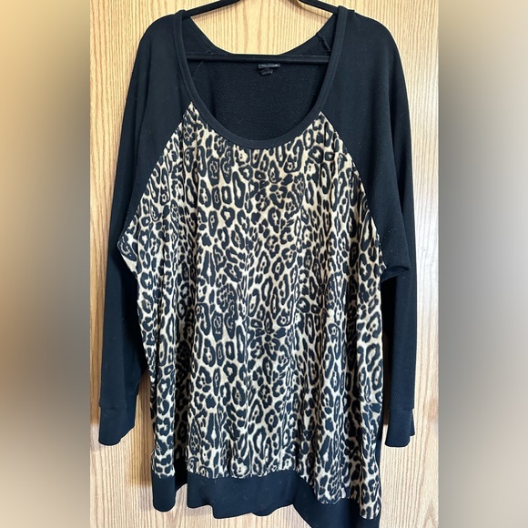 Leopard print chiffon front pullover - Picture 3 of 7